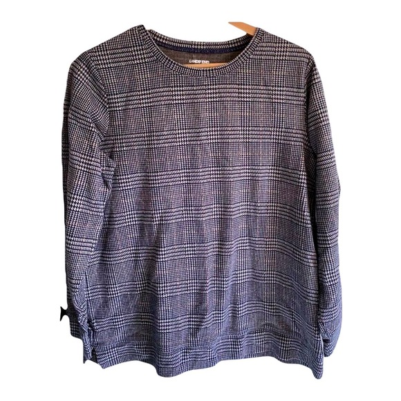 Lands' End Tops - Lands' End Plaid Long Sleeve Top L Glen Check Classic Preppy Dark Academia